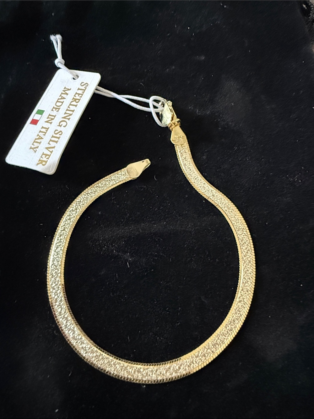 Sterling Silver Made in Italy Gold and Silver Textured Bracelet